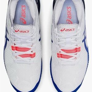 ASICS Men's White and Blue Athletic Shoes
